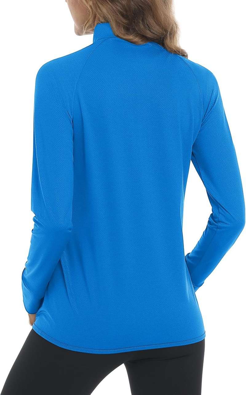 MAGCOMSEN Women's UPF 50+ Lightweight Athletic Jacket - Sun Protection, Full Zip, Long Sleeve, Ideal for Hiking & Outdoor Activities