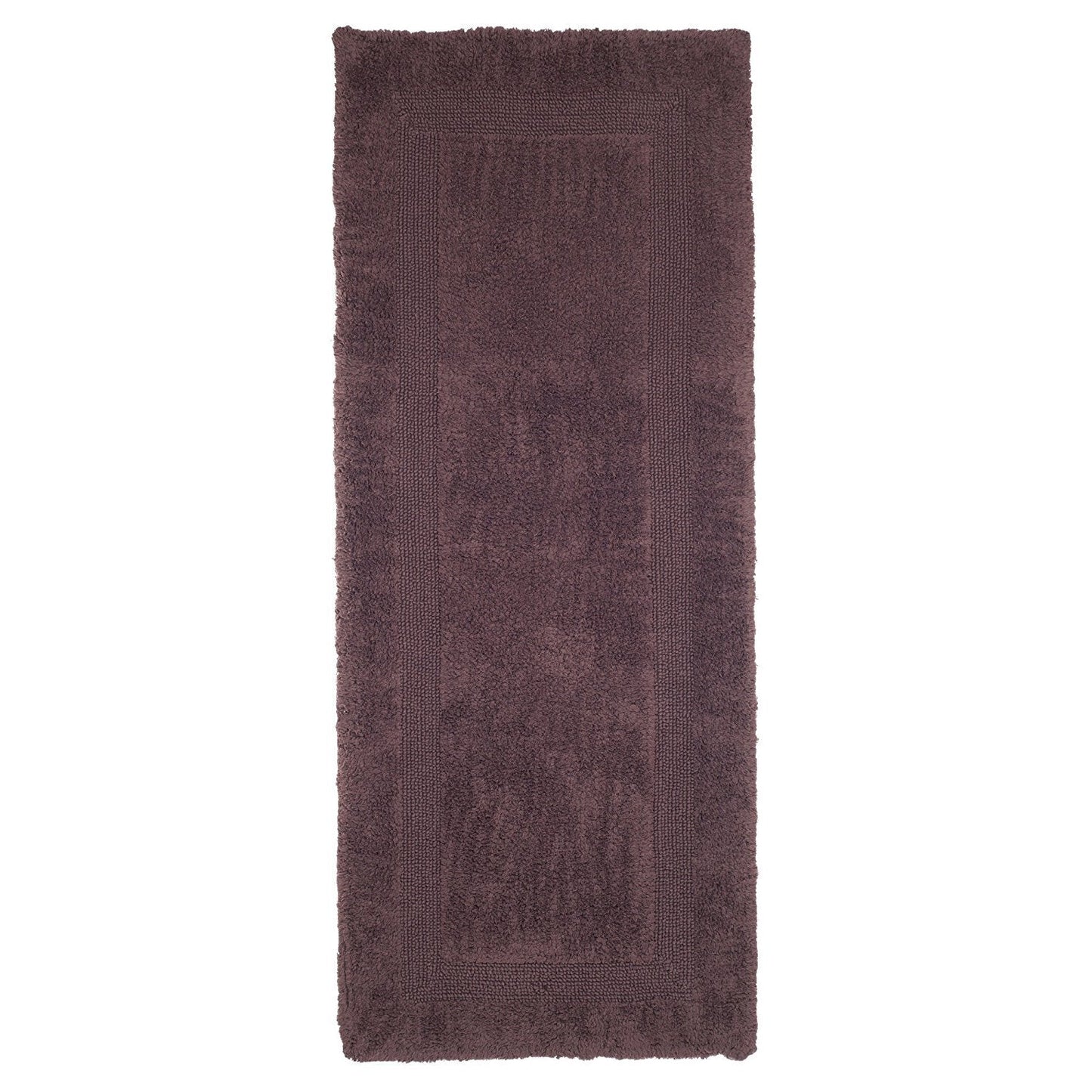 Lavish Home Reversible Long Bath Mat - 60x24-Inch Plush Cotton Bathroom Runner - Machine Washable Bath Mats for Bathroom, Kitchen, or Laundry Room (Chocolate)