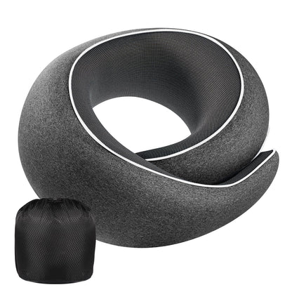 Neck Pillow Airplane,100% Pure Memory FoamTravel Neck Pillow Travel Neck Support Ergonomic &Portable Design Best for Sleeping Plane Car Train Office Flight (Small Grey)
