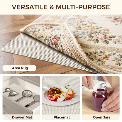 BAGAIL BASICS 2 x 3 FT Rug Pad Gripper for Hardwood Floors, Non Slip Rug Pads for Area Rugs, Extra Thick Under Rug Padding, Protect Your Rugs & Floors