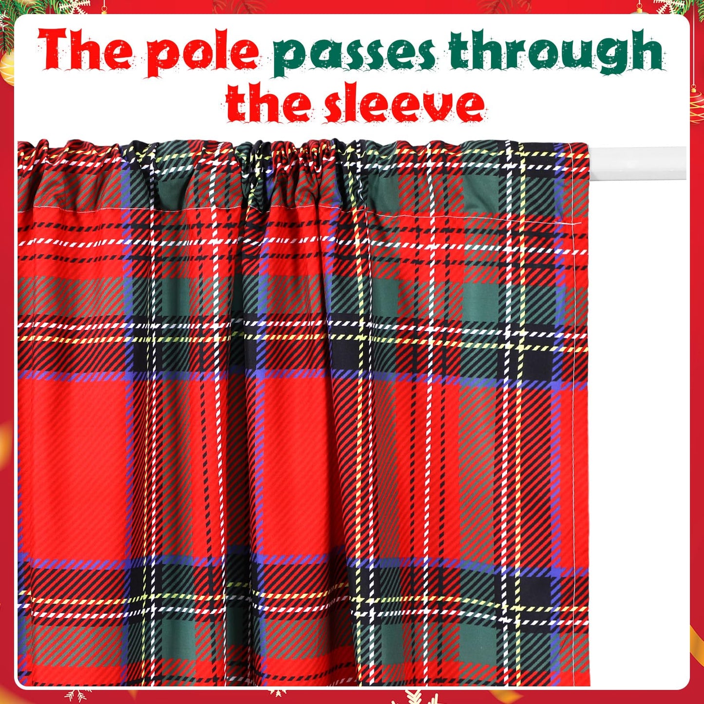 Fanfanwin Buffalo Plaid Curtains Buffalo Plaid Curtain Farmhouse Xmas Window Drapes for Living Room Bathroom Home Decoration