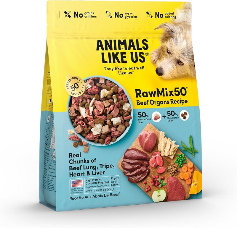Grass-Fed Beef Freeze-Dried Raw Mix Dog Food - High Protein, Grain-Free, Non-GMO | 2 lb