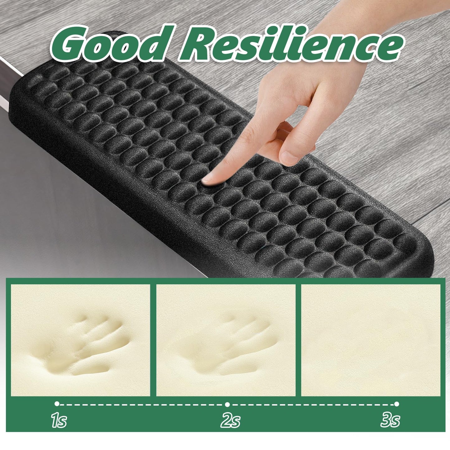 Tiiyee L-Shaped Desk Elbow Pad, Memory Foam Desk Edge Cushion, Ergonomic Elbow Rest, Keyboard Wrist Rest Comfort Support Padding Separate Design for Computer Gaming Home Office Extended Work Typing