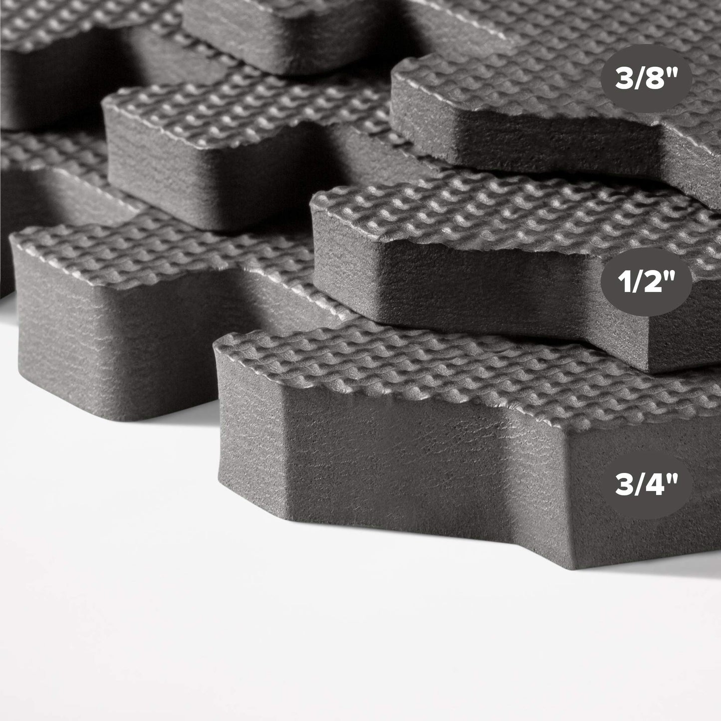 We Sell Mats 1/2 Inch Thickness Multipurpose EVA Foam Floor Tiles, Interlocking Floor Mat for Indoor Gym and Home Use, 24 in x 24 in, Charcoal Gray, 24 Square Feet (6 Tiles)