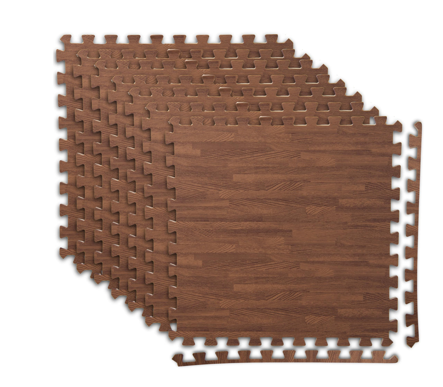 Art3d 48 Sq.Ft Eva Puzzle Exercise Mats, 24"x24" x 1/2" Thick Foam Interlocking Tiles for Flooring, Workout, Gym Equipments, Pack of 12, Dark Walnut