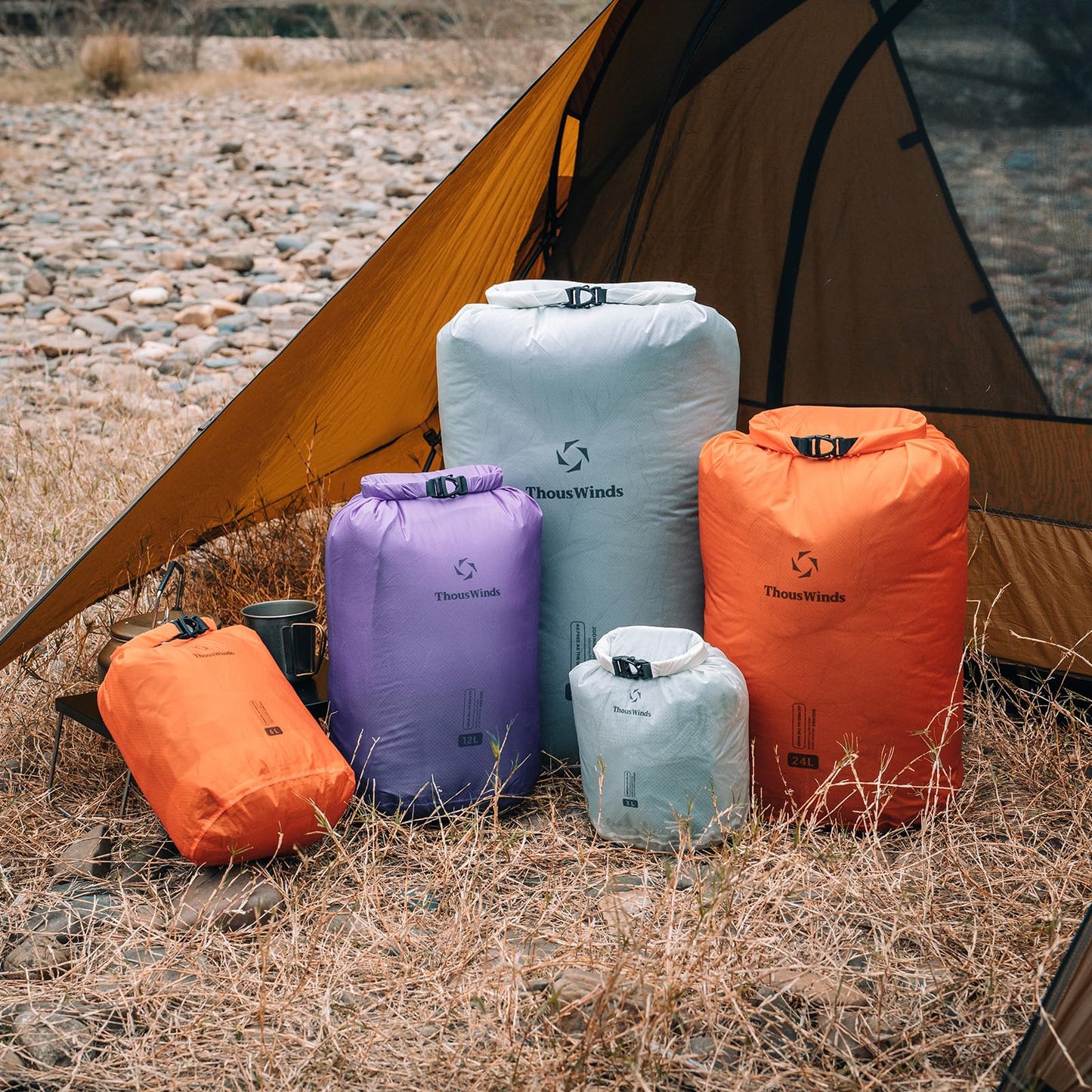 Thous Winds 12L Ultralight Dry Bag, Compact Roll Top Waterproof Pouch for Hiking, Swimming, and Kayaking