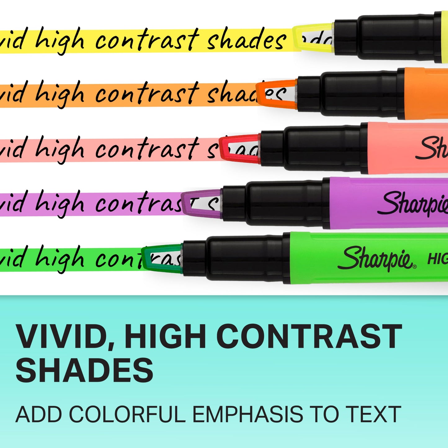 Sharpie Clear View Highlighter Sticks, Chisel Tip, Assorted Fluorescent, 8 Count - School, Home, and Office Use, Teacher Supplies