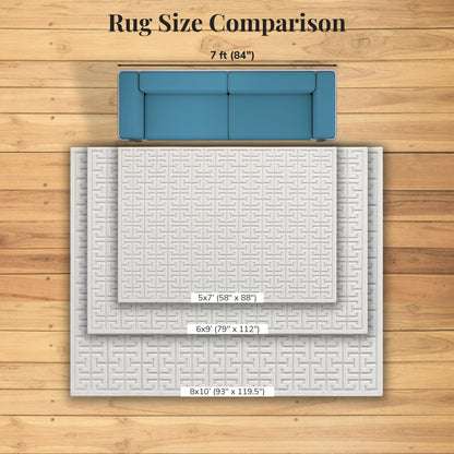LUXE WEAVERS Modern Geometric Trellis Cream 6x9 Area Rug