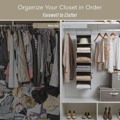 StorageWorks 6-Shelf Closet Organizers, Two 3-Shelf Separable Hanging Shelves
