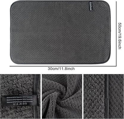 KinHwa Microfiber Hand Towels for Bathroom Soft and Absorbent Face Towels Grey