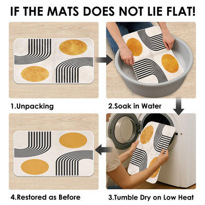 Britimes Boho Mid Century Bath Mat for Bathroom No Silp Abstract Geometric Washable Cover Floor Rug Carpets Floor Mat Bathroom Decorations 16x24 for Kitchen Bedroom