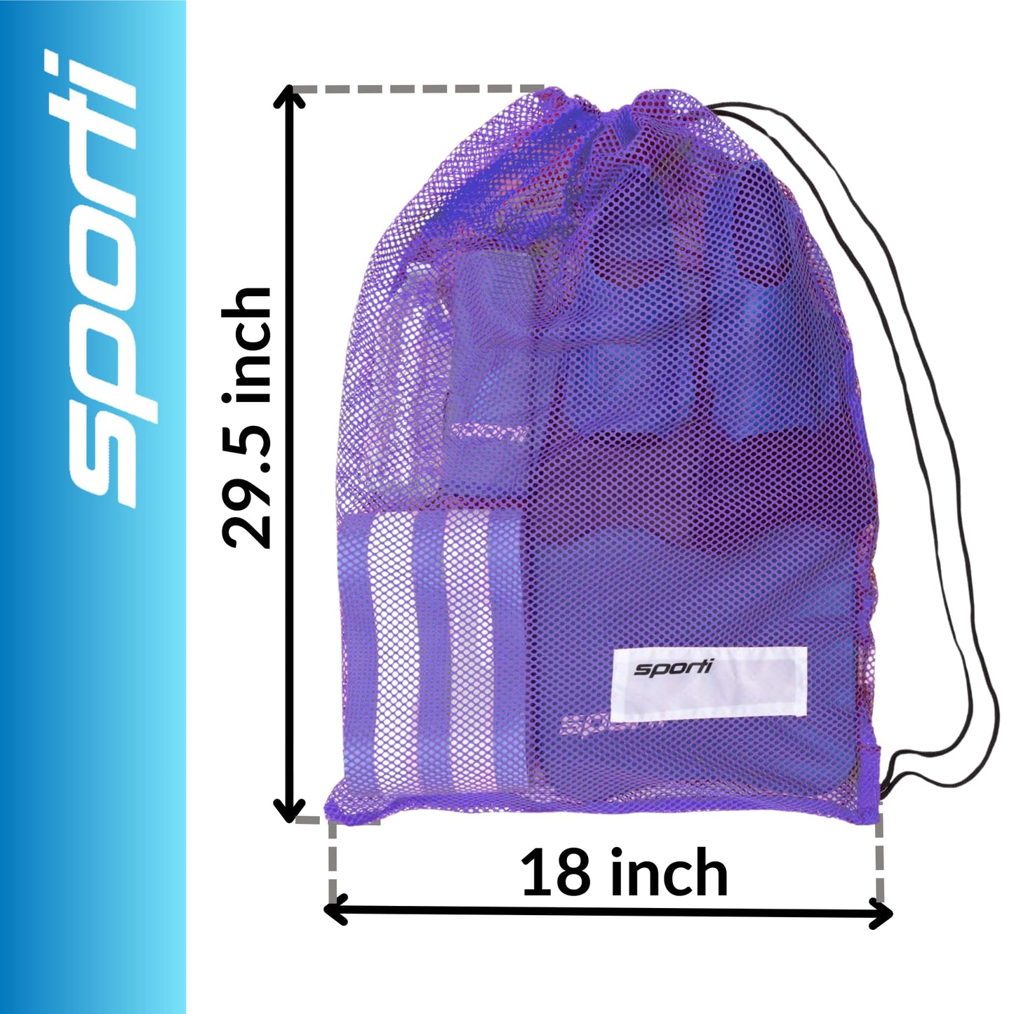 Sporti Swim Mesh Bag – Breathable Drawstring Swim Gear Bag with Quick-Dry Mesh, Durable Toggle Closure, Spacious Storage for Pool, Beach & Gym – Ideal for Swimmers & Water Sports - Purple