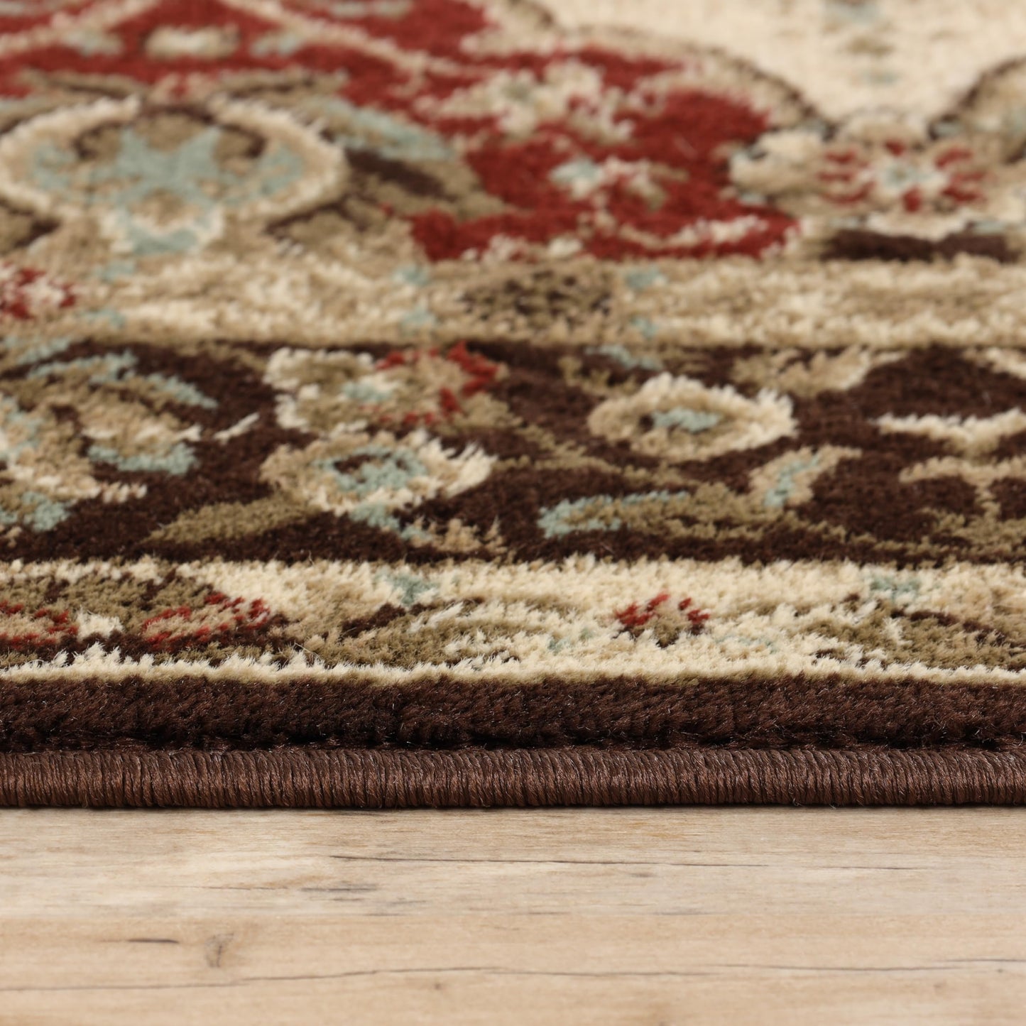 Superior Indoor Runner Rug, Traditional Floral Classic Floor Decor for Bedroom, Entryway, Hallway, Office, Living/Dining, Plush Carpet Cover, Palmyra Collection, 2' 7" x 6', Chocolate