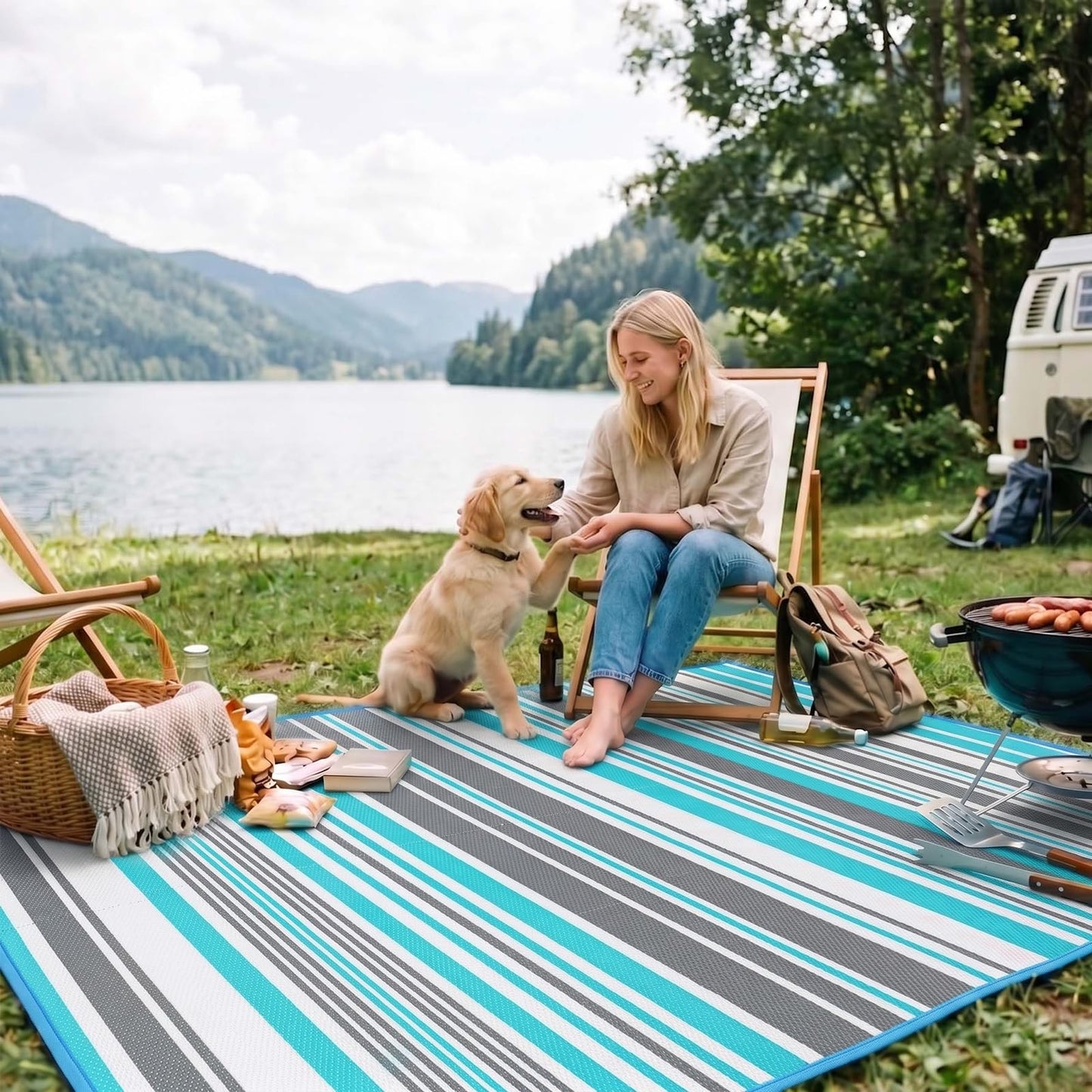 Outdoor Patio Rug Waterproof Camping - Outdoor Plastic Straw Rug Area Carpet Clearance for Outside, Porch, RV Camper, Picnic, Balcony & Backyard, Patio Decor, Clearance
