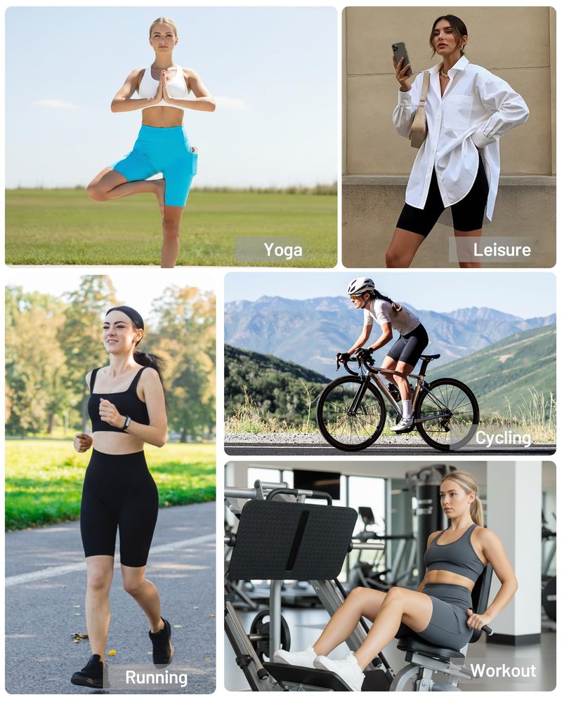 Moozava Tummy Control Biker Running Shorts for Women High Waisted Spandex Athletic Compression Gym Shorts Women 8 Inch Volleyball Workout Yoga Black XL