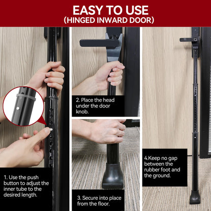 AceMining Upgraded Door Security Bar & Sliding Patio Bar, Heavy Duty Stoppers Adjustable Jammer for Home, Apartment, Travel (2 Pack,Black)