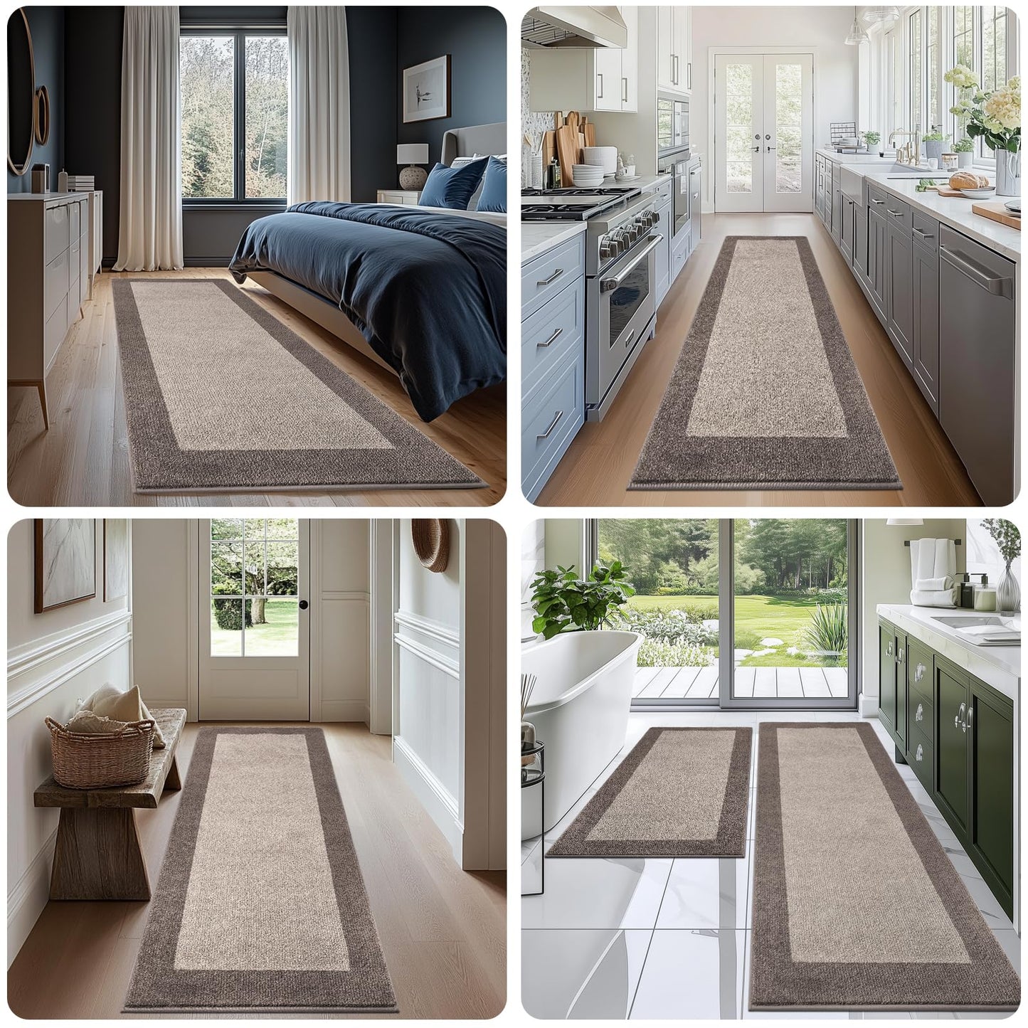 DOMUSTEX Machine Washable Kitchen Rug 32" x 72", Non Slip Indoor Door Rug, Absorbent Entrance Runner Rug for Bedroom, Hallway, Bathroom, Floor (Roll Packing)