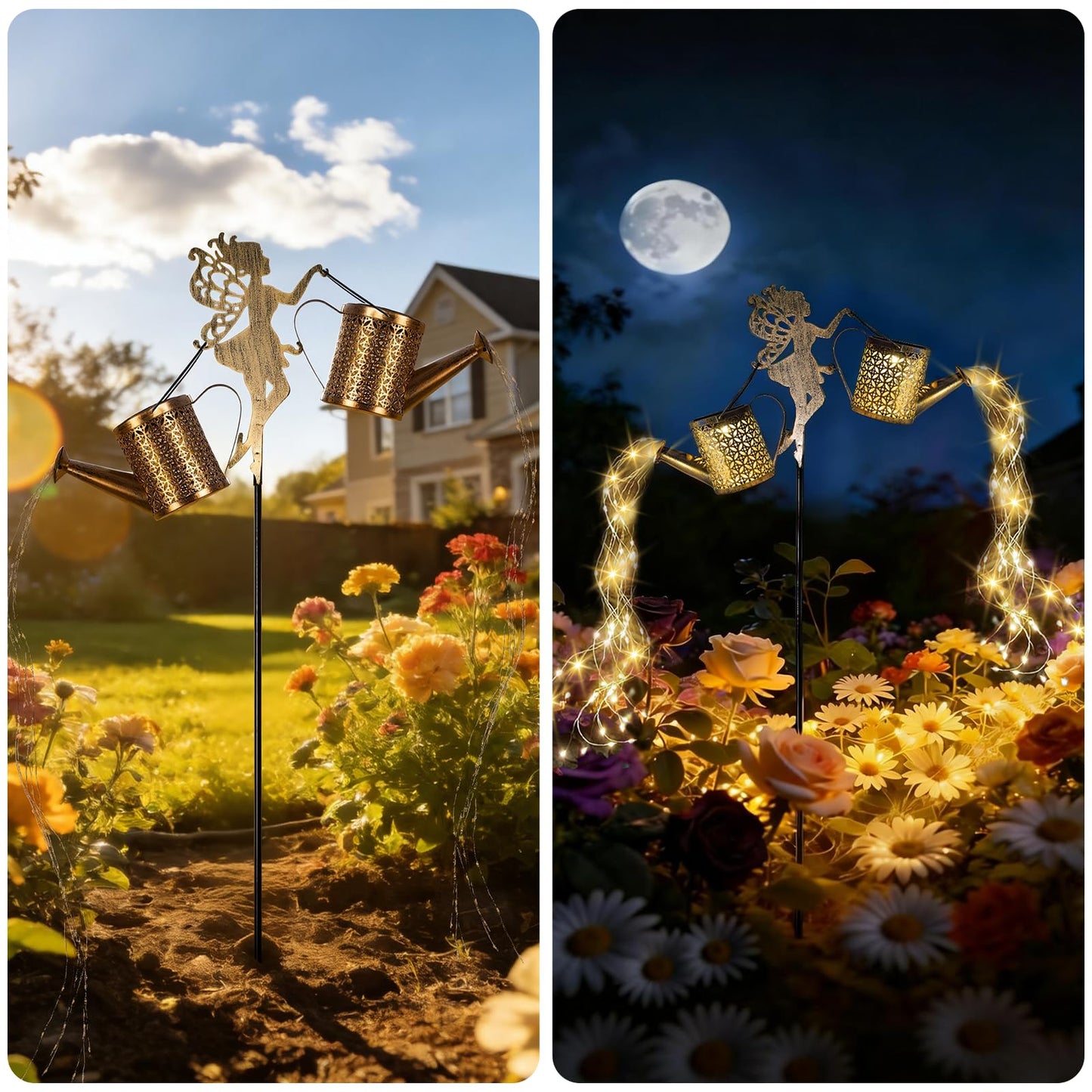 SRNPMIU Solar Watering Can Light - Solar Yard Decorations Outdoor,Garden Decor Lights for Yard,IP65 Waterproof Hanging Lantern Lights,Outside Garden Flower Bed Decor Light for Moms Birthday 2PCS