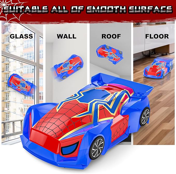 Wall Climbing Remote Control Car Mini Spider 360° Rotating RC Stunt Car Rechargeable RC Cars Toys for 3 4 5 6 7 8 9 10 11 12 Year Old Boys Girls Kids