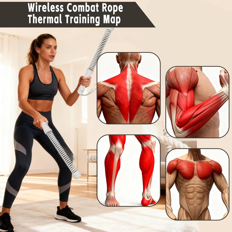 TOPIOUUA Ropeless Battle Rope - HIIT Weight Training, Multi-functional Home and Travel Exercise Equipment, Unisex Exercise Training Battle Rope Fitness Equipment with Anti-slip Tape (Black)