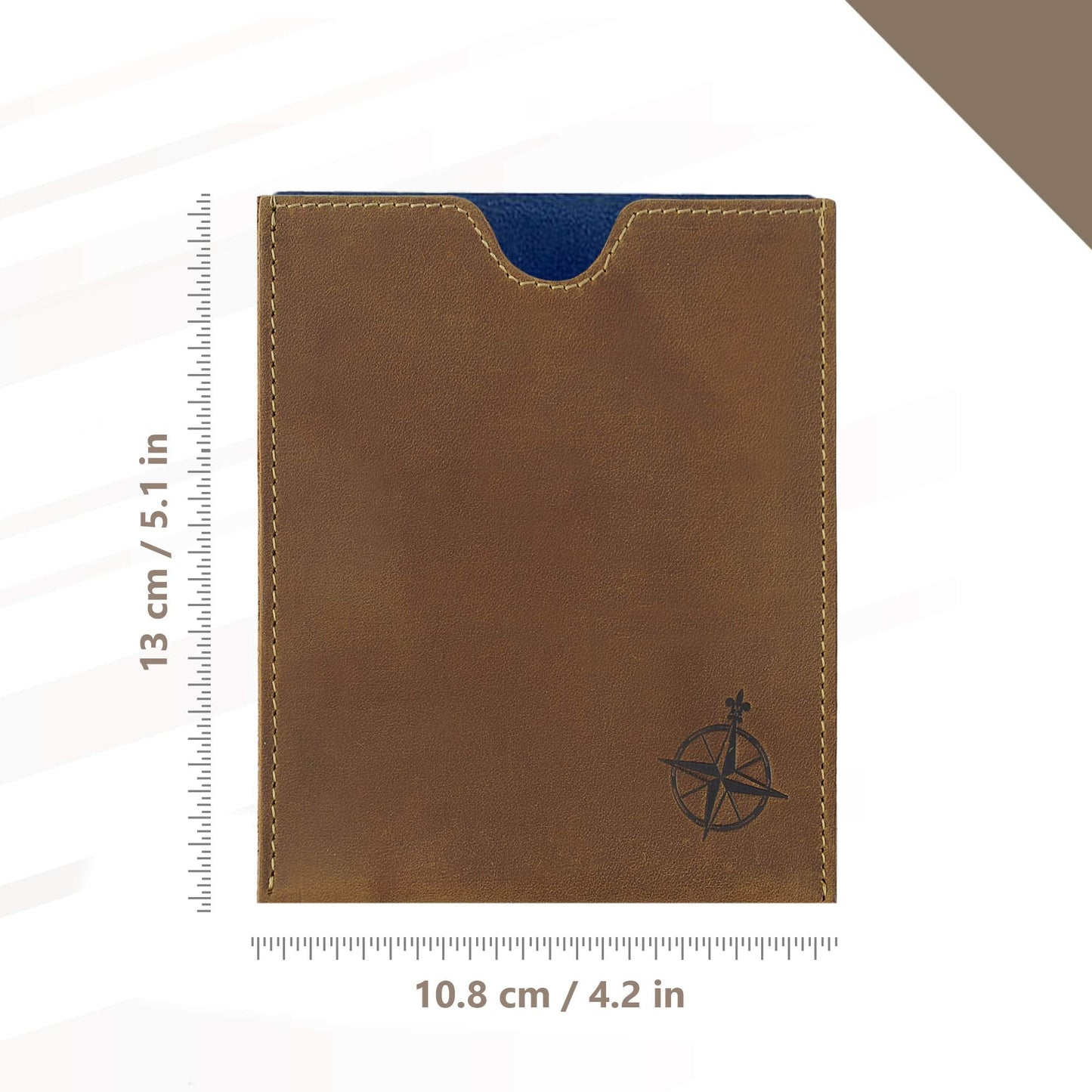 WANDERINGS Leather Passport Holder – Travel - Handmade Genuine Leather Wallet with Passport Pocket and Card Slots - RFID Blocking for Security Against Data Theft