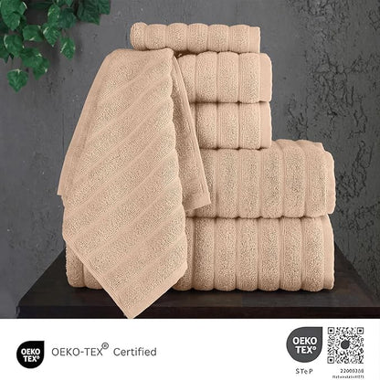 Classic Turkish Towels CTT Luxury 6 Piece Towel Set, 100% Turkish Cotton