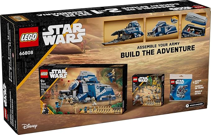 LEGO Star Wars Epic Battle Set Co-Pack - Pretend Play Building Toy for Boys &amp Girls Ages 7+ - Includes 13 Droid Figures 6 Minifigures &amp Bonus Gift - Gift for Birthdays - 66808