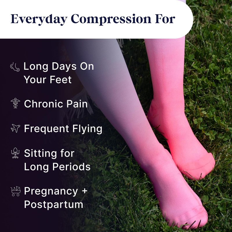 Comrad 3-Pack Knee-High Compression Socks for Multipurpose Wear (Solid Black, Extra Large) - Premium Nylon Support Socks are Thin & Breathable for Pregnancy, Nurses, & Athletes - Men & Women