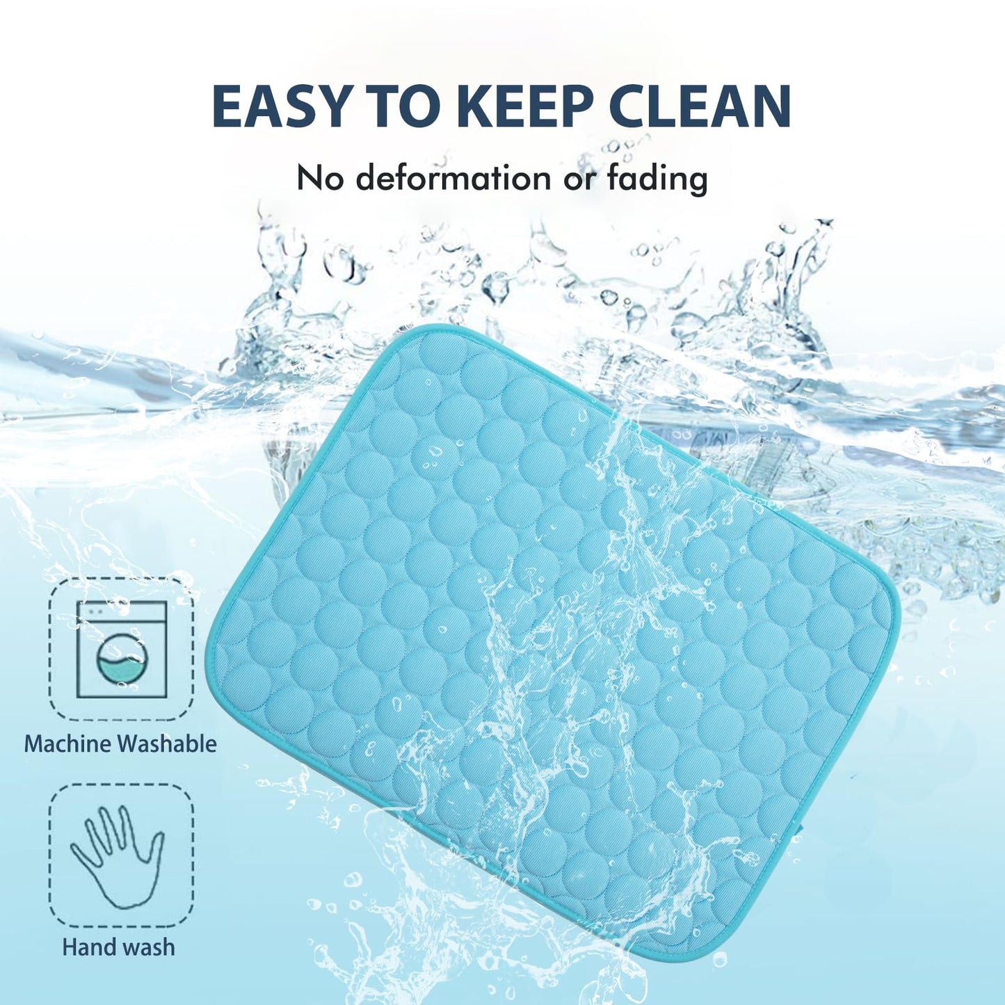 MICROCOSMOS Summer Cooling Mat & Sleeping Pad- Water Absorption Top, Materials Safe, Easy Carry, EZ Clean. Keep Cooling for Pets, Kids and Adults.(Blue, 28" x 22")