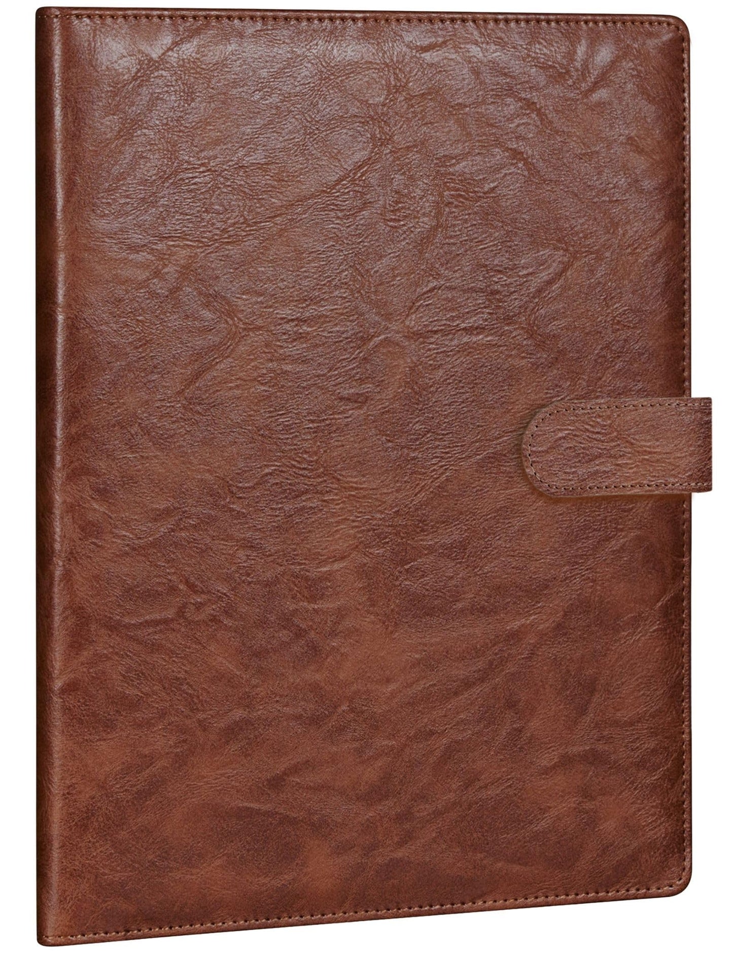 Mymazn Padfolio Portfolio Folder, Faux Leather Interview Resume Folder with Document Organizer & Business Card Holder, Letter-Sized Notepad Legal Pad Holder for Men Women (Brown)