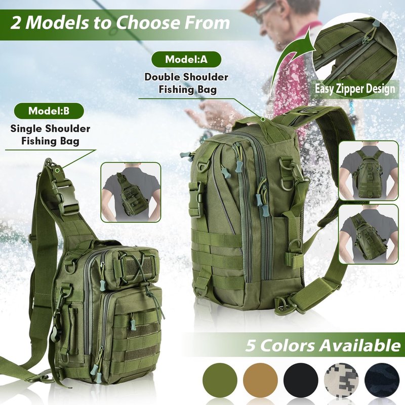 Fishing Backpack with Tackle Box - Compact Fishing Tackle Bag with Rod Holder | Ideal for Outdoor Sports