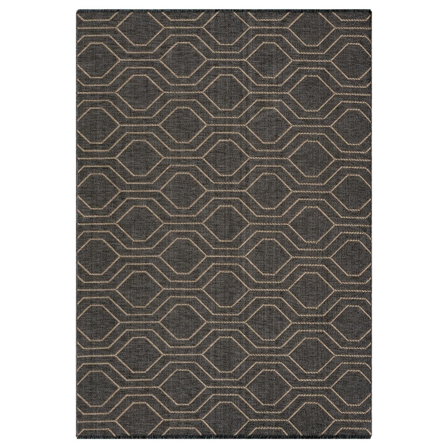 LUXE WEAVERS Moroccan Trellis Black 5x7 Washable Area Rug, Anti-Slip Geometric Carpet