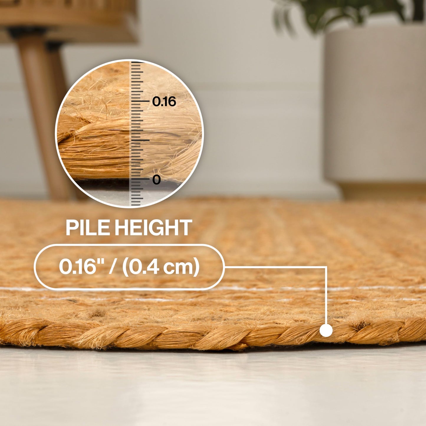 JONATHAN Y Seaside Cottage Scallop Edge Jute Natural/White Indoor Area Rug, 3x5, Farmhouse, Rustic, Cottage, Easy-Cleaning for Living Room, Bedroom, Kitchen, Non-Shedding (RNF200A-3)