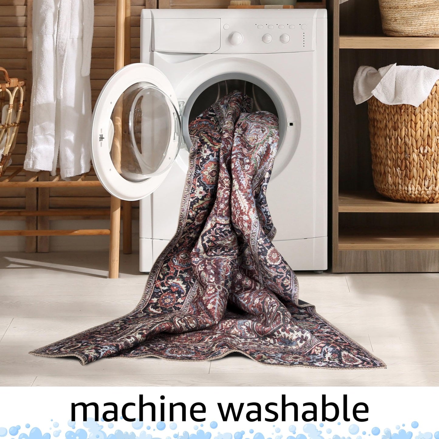 Keen Home Design 30"x84" Rug - Machine Washable Runner Rug with Non-Slip Backing, Ideal for Hallway, Entryway, Kitchen, Laundry Room - Vintage, Easy Clean, Durable, Low Pile Rug - (2'6" x 7')