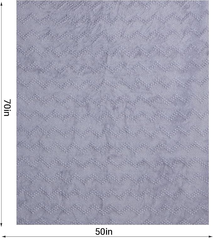 Jacquard Boho Fleece Throw Blanket-Cozy Fluffy Soft Lightweight Fuzzy Blanket for Sofa, Couch, Bed, Chair & Car, Gifts for Teen Girls, Women & Men, Home and Dorm Decor, Light Gray, 50" x 70"
