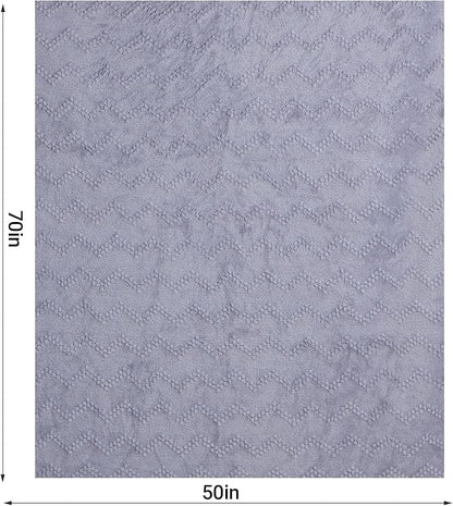 Jacquard Boho Fleece Throw Blanket-Cozy Fluffy Soft Lightweight Fuzzy Blanket for Sofa, Couch, Bed, Chair & Car, Gifts for Teen Girls, Women & Men, Home and Dorm Decor, Light Gray, 50" x 70"