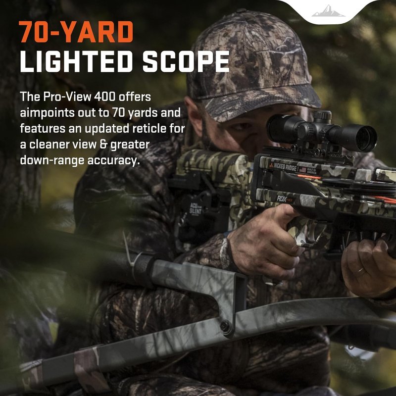 Wicked Ridge RDX 410 Ready-to-Hunt Crossbow Package - Nine Match 400 Arrows, Soft Case & Accessories