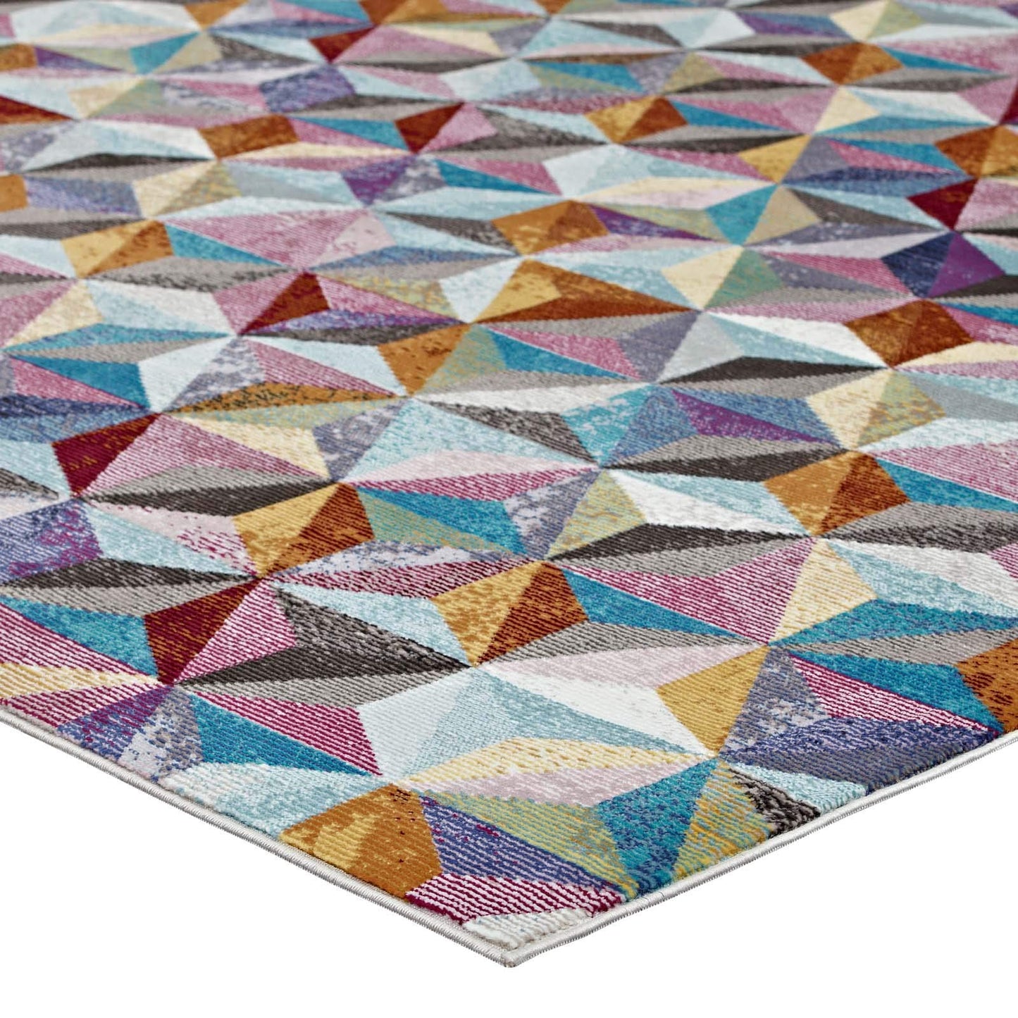 Modway Arisa Colorful Geometric Hexagon Mosaic 4x6 Area Rug in Multicolored