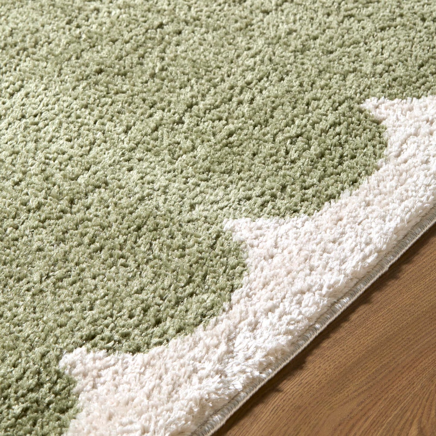 Livabliss x ELLE Decor Rivoli Modern Area Rug, 5'3" x 7', Green/Cream