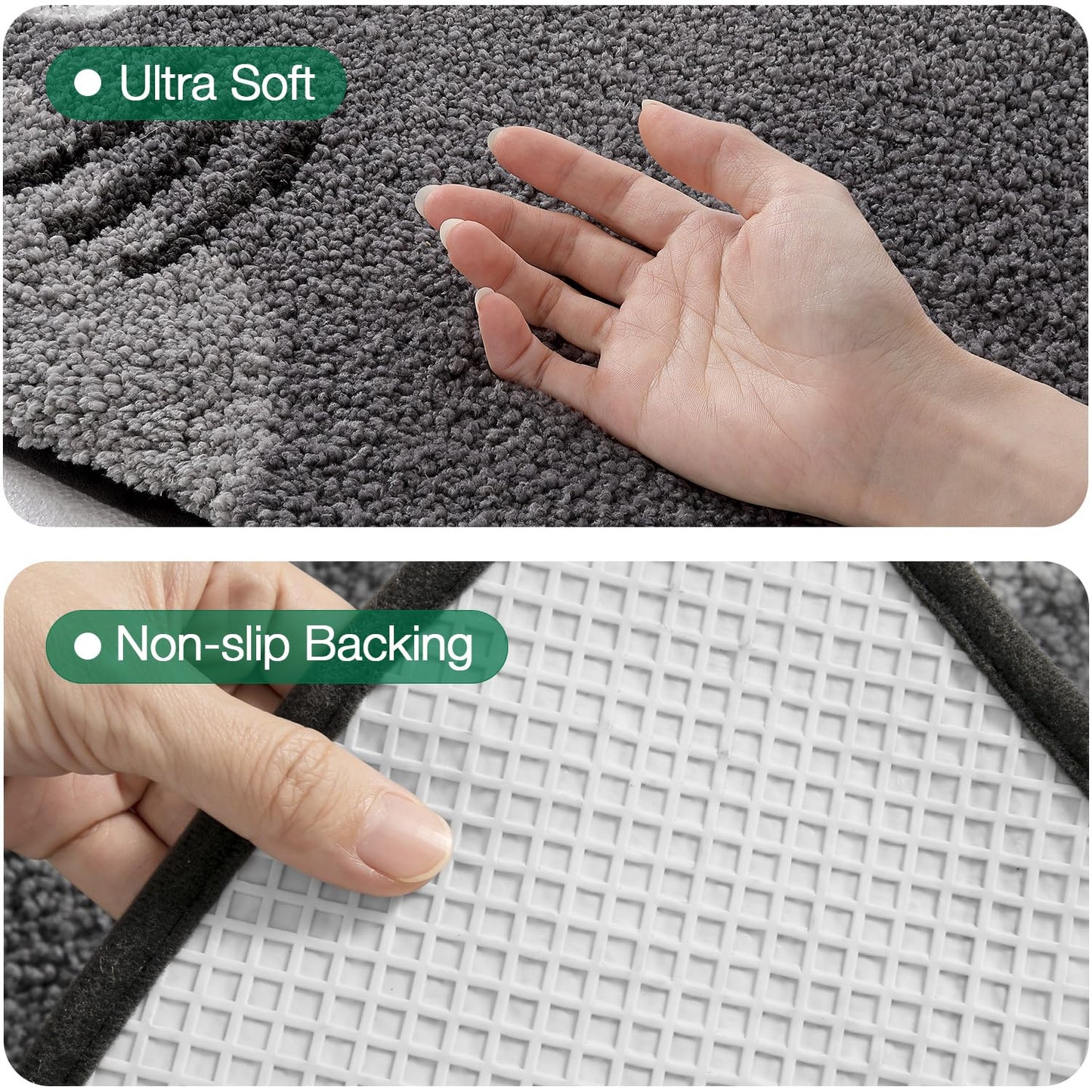 LUMI Cute Animal Bathroom Rugs, Non-Slip Backing Washable Bath Mats, Shark Shaped Absorbent Bath Rugs for Bathroom, Ideal Floor Mat for Shower Sink Bathtub Room Decor, 24"x40", Echo Shark