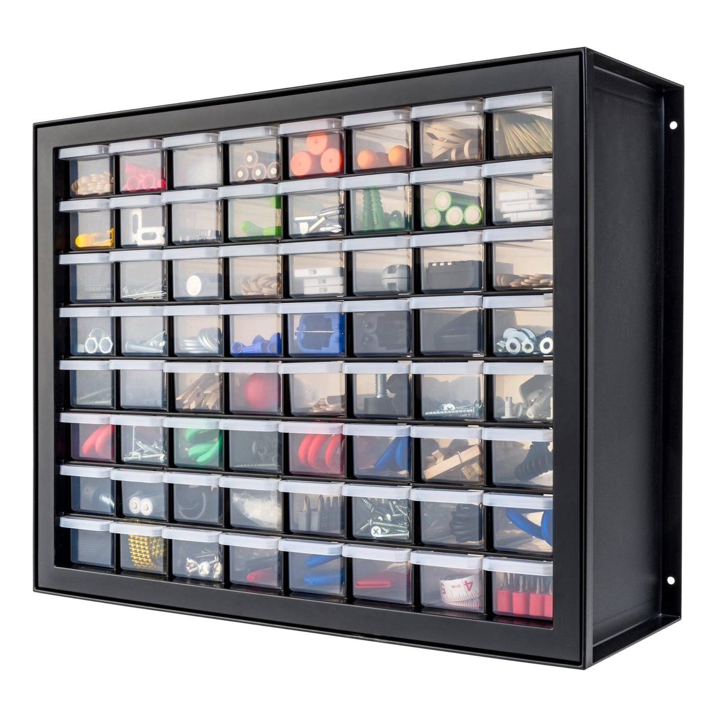 IRIS USA 64-Drawer Screw Organizer, Made in USA, Storage Chest for Hardware, Screws, Nuts & Bolts, Garage Tools, Charms, Beads, Craft, Scrapbook & Hobby Supplies, Teacher Toolbox, Black