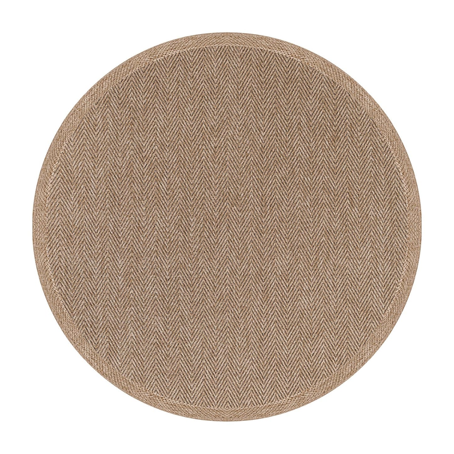 CAMILSON Easy Jute Round Rug 6ft Indoor Outdoor Natural Color Fiber Area Rugs for Living Room Patio and Kitchen Rug Herringbone Woven Design Easy-Cleaning Washable Outside Carpet Alfombras (6 Round)