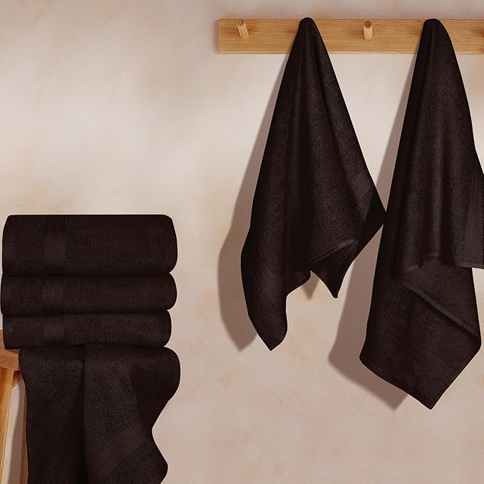 GLAMBURG Ultra Soft 6-Piece Hand Towel Set 16x28-100% Ringspun Cotton