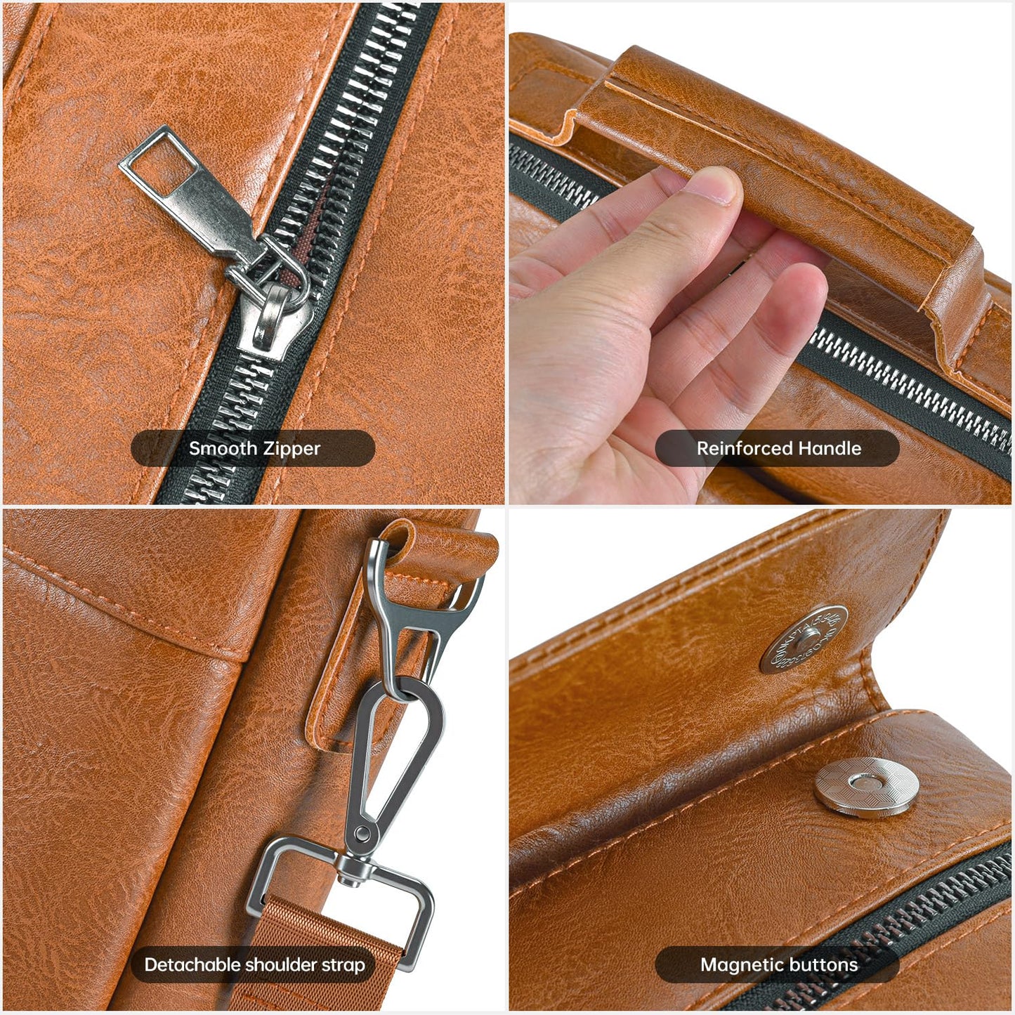 11 Inch Tablet Sleeve Case, Leather iPad Bag for 2026 iPad Air 11 M4 M3 & Pro 11 M4 M5 with Magic Keyboard, Fire HD 10/Max 11, Galaxy Tab A9+ Plus, Brown