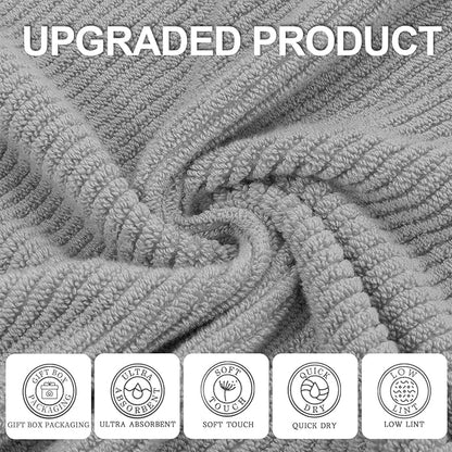 VOOVA & MOVAS Grey Bath Towels, Large 30" x 56"