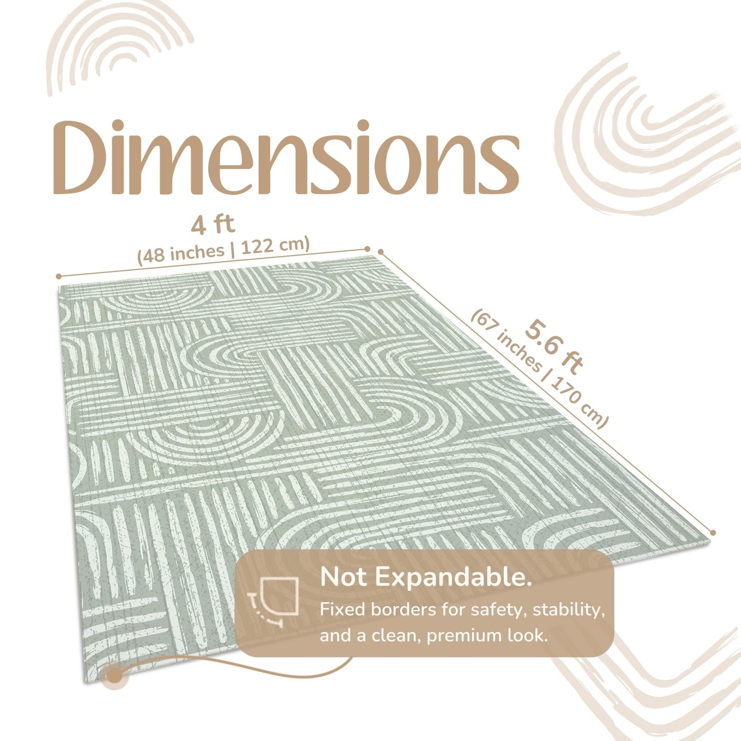 Baby Play Mat – Premium Foam Playmat for Babies & Toddlers, 67" x 48", Neutral Modern Look, Easy-Clean & Non-Toxic, Decor-Friendly Baby Floor Play Mat for Any Room – Co-Toddlery