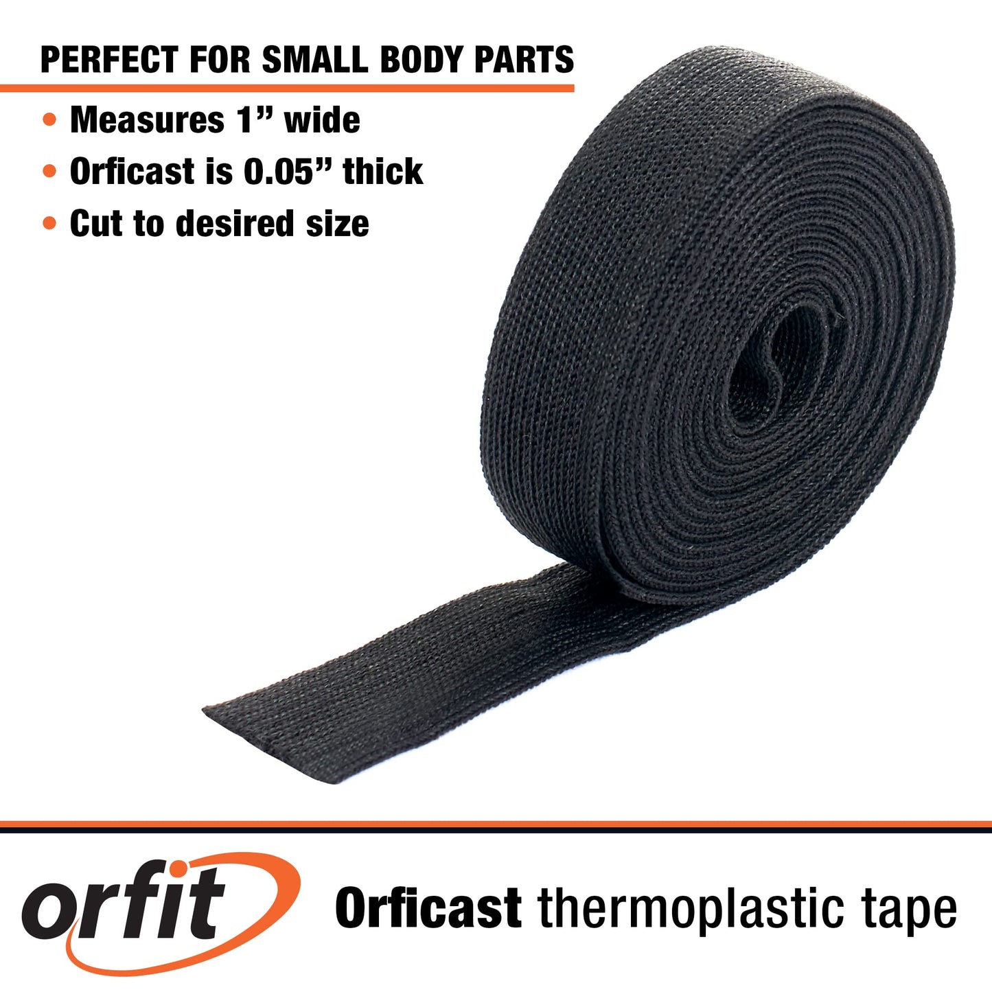 Orficast by Orfit Easy-Form Splinting Material Heat-Activated Thermoplastic Tape For Trigger Finger, Thumb, Arthritis Pain Relief, Hand Support 1” x 9’, Blue, One Roll