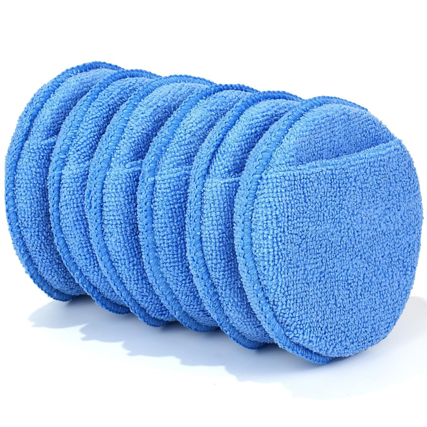 FONASONIC 6 Pack Microfiber Wax Applicator Pads, Car Wax Applicator with Finger Pocket, Detail & Polishing Foam Pad for Car Cleaning and Best Polishing (5 inch)