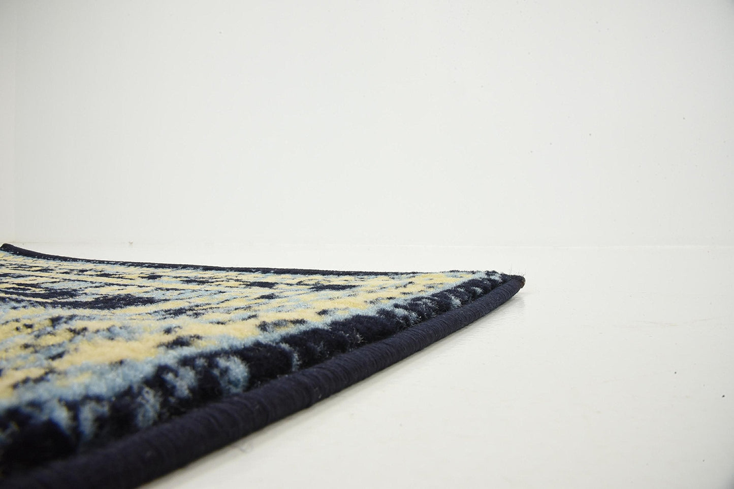 Unique Loom Taftan Collection Border Geometric Tribal Inspired Design Area Rug (2' 7 x 10' 0 Runner, Navy Blue/ Gold)