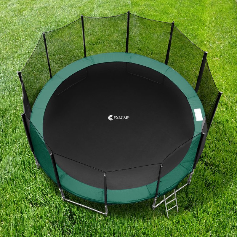 Exacme Trampoline Pad 16 15 14 12 10 8 FT, Waterproof Safety Spring Cover Round Frame Pad, No Hole for Pole, Trampoline Replacement Accessories (Blue, 14FT)